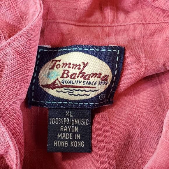 Tommy Bahama Shirt Mens XL Red Polynosic Rayon Casual Button Up - Picture 2 of 8